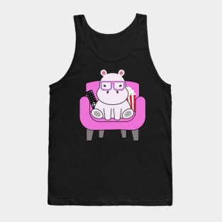 Hippo loves to watch movies Tank Top